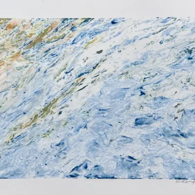 Original Nancy Shand Ghost Print - "Sunset on the Atlantic"