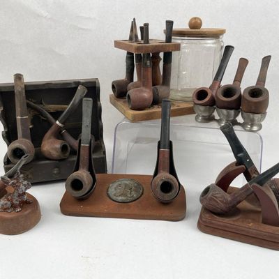Sale Photo Thumbnail #348: Vtg Briar Pipes & Tobacco Accessories