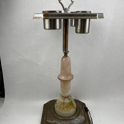 Sale Photo Thumbnail #439: Art Deco Slag & Custard Smoking Stand