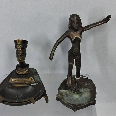 Sale Photo Thumbnail #295: Egyptian Revival Cast Metal Ashtrays