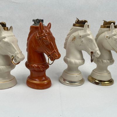 Sale Photo Thumbnail #403: Evans Ceramic Horse Head Table Lighters