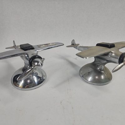 Sale Photo Thumbnail #41: Pair Art Deco Chrome Monoplane Lighters