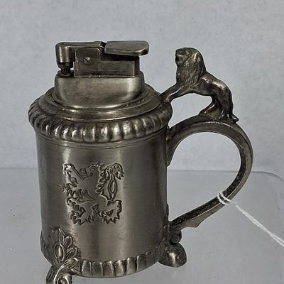 Sale Photo Thumbnail #291: Silver-Plate Lion Tankard Table Lighter