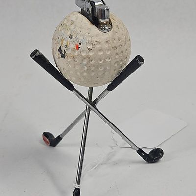 Sale Photo Thumbnail #37: Vtg Golf Ball Lighter w/ Club Stand