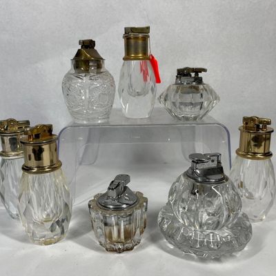 Sale Photo Thumbnail #283: Vtg Glass & Crystal Lighters & Ashtray