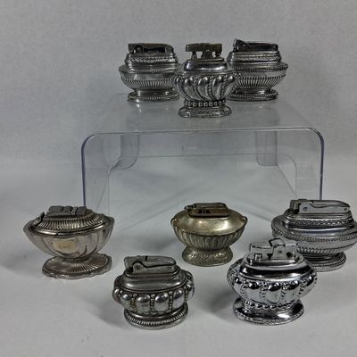 Sale Photo Thumbnail #203: ASR & Omsco Silver-Plate Table Lighters