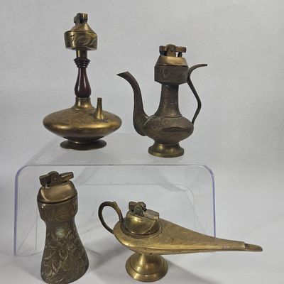 Sale Photo Thumbnail #235: Indian Brass Hookah & Aladdin Lighters