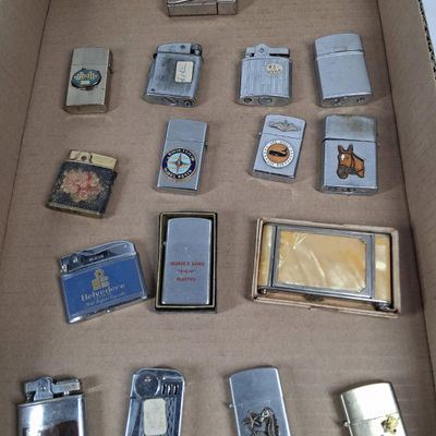 Sale Photo Thumbnail #86: Vtg Cigarette Lighters & Girey Compact