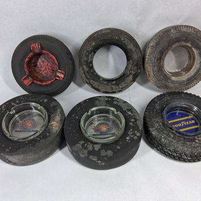 Sale Photo Thumbnail #97: 6 Vtg Goodyear/Firestone Tire Ashtrays