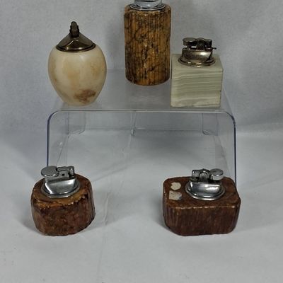 Sale Photo Thumbnail #415: Mid-C. Stone & Alabaster Table Lighters