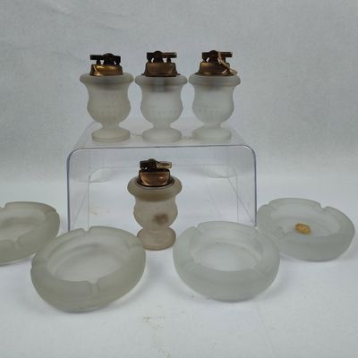 Sale Photo Thumbnail #381: Tiara Frosted Satin Glass Smoking Set