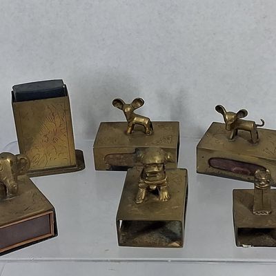 Sale Photo Thumbnail #134: Chinese Brass Animal Matchbox & Holder