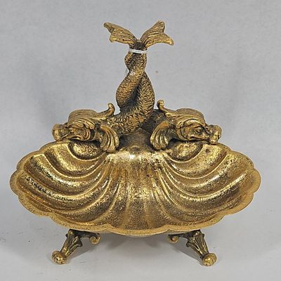Sale Photo Thumbnail #20: Cast Brass Double Shell Dolphin Dish