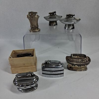 Sale Photo Thumbnail #221: Vtg Ronson & Omsco Lite Table Lighters