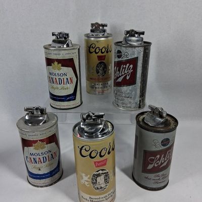 Sale Photo Thumbnail #115: 6 Vtg Molson Coors Schlitz Can Lighters
