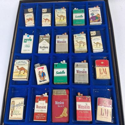 Sale Photo Thumbnail #2: 20 Vtg Tobacco Advertising Lighters