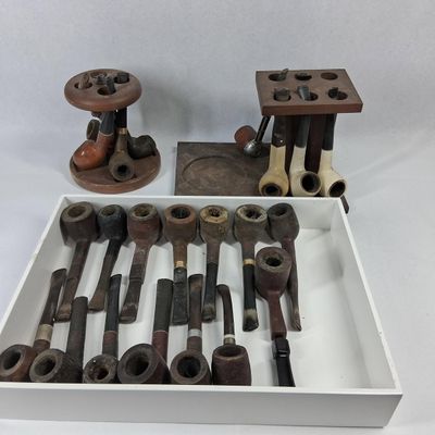 Sale Photo Thumbnail #143: Vtg Dr. Grabow & Willard Briar Pipe Set