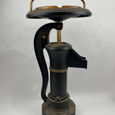 Sale Photo Thumbnail #122: Vtg Cast Metal Water Pump Ashtray Stand