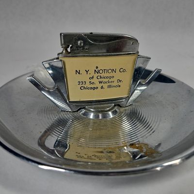 Sale Photo Thumbnail #260: N. Y. Notion Co. Chrome Lighter/Ashtray