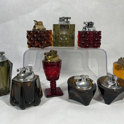 Sale Photo Thumbnail #324: Vtg Mid-C. & Traditional Glass Lighters
