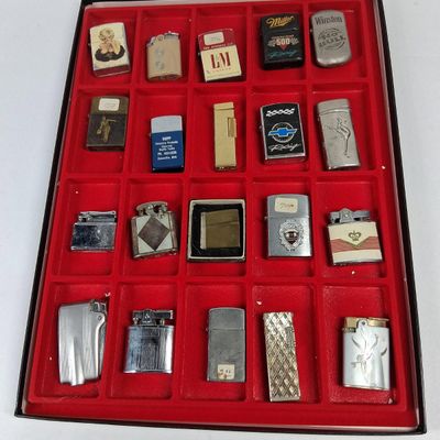 Sale Photo Thumbnail #55: 20 Vtg Ronson Penguin Trilite Lighters