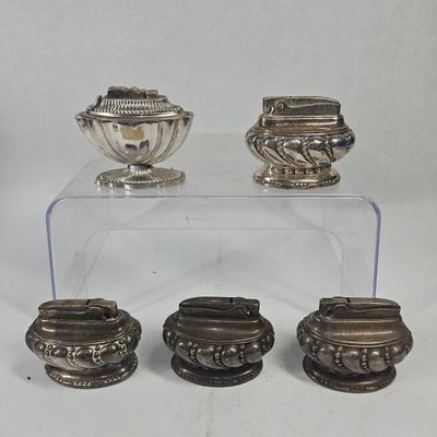 Sale Photo Thumbnail #158: Set Vtg Ronson & A.S.R. Table Lighters