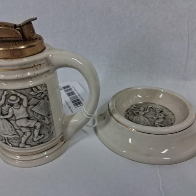 Sale Photo Thumbnail #370: Alpine Ceramic Lighter & Ashtray Set