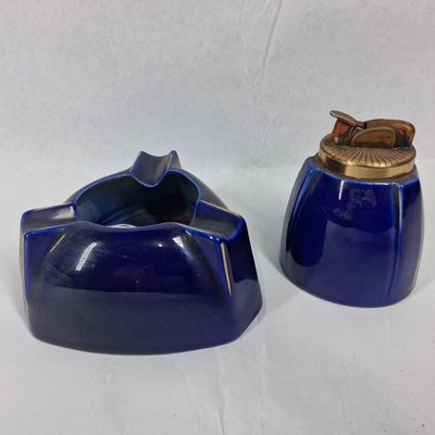 Sale Photo Thumbnail #365: Pair Evans Cobalt Smoking Accessories