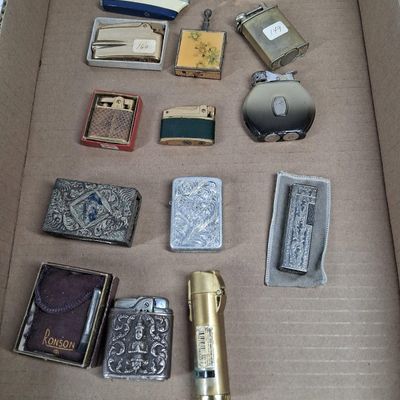 Sale Photo Thumbnail #227: Vtg Ronson & Clark Lighters & Smokiana