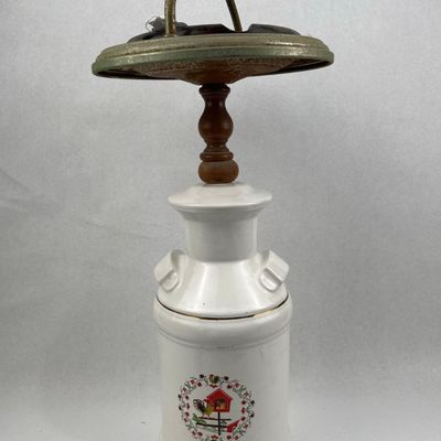 Sale Photo Thumbnail #432: Ceramic Rooster Milk Can Ashtray Stand