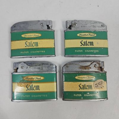 Sale Photo Thumbnail #53: Set 4 Vtg Salem Menthol Pocket Lighters