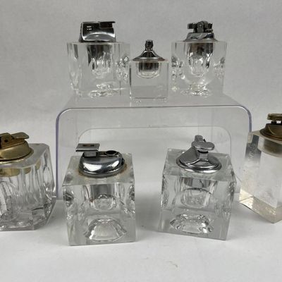 Sale Photo Thumbnail #321: Mid-C. Acrylic & Metal Table Lighters