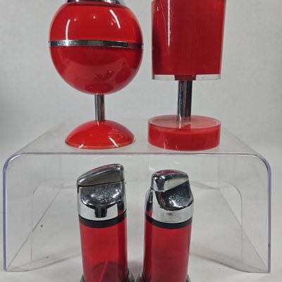 Sale Photo Thumbnail #161: Ritepoint & Scripto Red Chrome Lighters