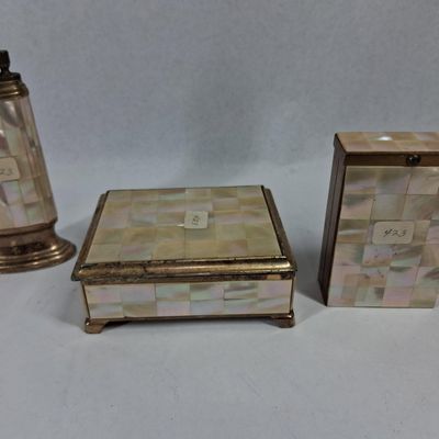 Sale Photo Thumbnail #187: Marhill Mother-of-Pearl Smoking Trio