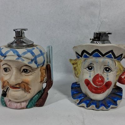 Sale Photo Thumbnail #419: Pair Japanese Figural Ceramic Lighters