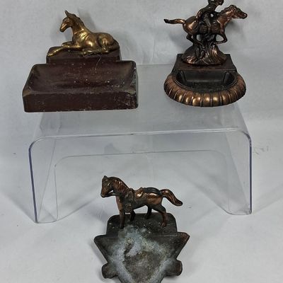 Sale Photo Thumbnail #379: Trio Phil. & Rodeo Metal Horse Ashtrays