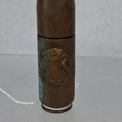 Sale Photo Thumbnail #393: British 1942 Trench Art Shell Lighter