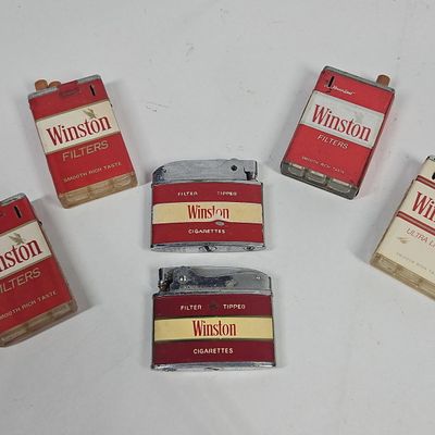 Sale Photo Thumbnail #51: 6 Vtg Winston Lighters, Zenith & Crown