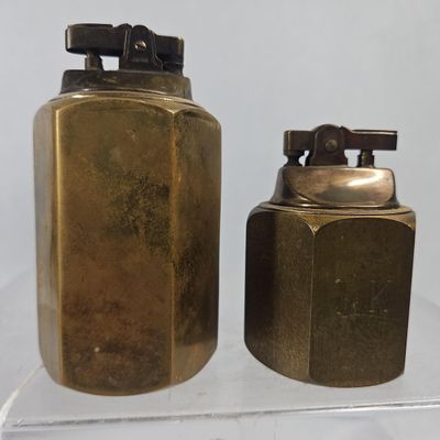 Sale Photo Thumbnail #164: Pair Japanese Hexagonal Brass Lighters