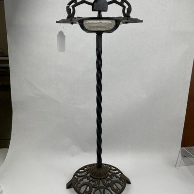 Sale Photo Thumbnail #315: Cast Iron Floor Smoking Stand w/ Glass
