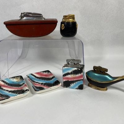 Sale Photo Thumbnail #406: Vtg Ronson Cupid Lighters & Smoking Set