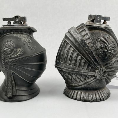 Sale Photo Thumbnail #329: Pair Japanese Knight Helmet Lighters