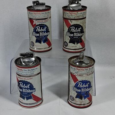Sale Photo Thumbnail #114: 4 Pabst Blue Ribbon Beer Can Lighters