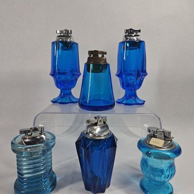 Sale Photo Thumbnail #233: Viking & 5 Blue Glass Table Lighters