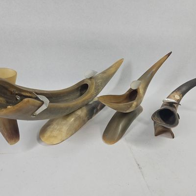 Sale Photo Thumbnail #259: Trio Mid-C. Bovine Horn Ashtrays