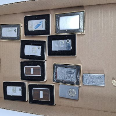 Sale Photo Thumbnail #180: Vtg Zippo Military & Advert Lighters