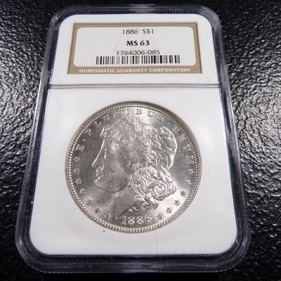 1886 NGC MS63 MORGAN SILVER DOLLAR