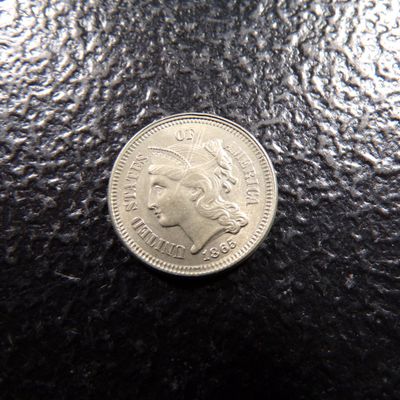 1865 HIGH GRADE THREE CENT NICKEL