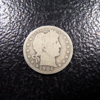 1904-O BARBER SILVER QUARTER