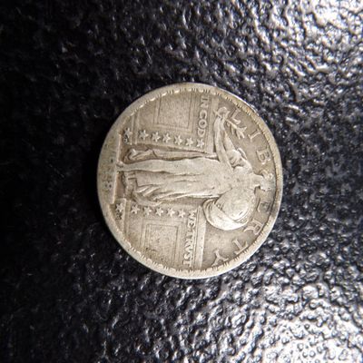 1918-D RARE DATE STANDIMG LIBERTY SILVER QUARTER